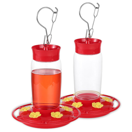 2Pcs Hummingbird Feeder, Hummingbird Feeder with Ant Moat and Bee Proof, 6 Feeding Ports Easy to Fill and Clean, 22 oz Leak Proof Humming Bird Feeders for Outdoors Hanging, Garden, Deck, Patio 2Pcs Hummingbird Feeder, Hummingbird Feeder with Ant Moat and Bee Proof, 6 Feeding Ports Easy to Fill and Clean, 22 oz Leak Proof Humming Bird Feeders for Outdoors Hanging, Garden, Deck, Patio