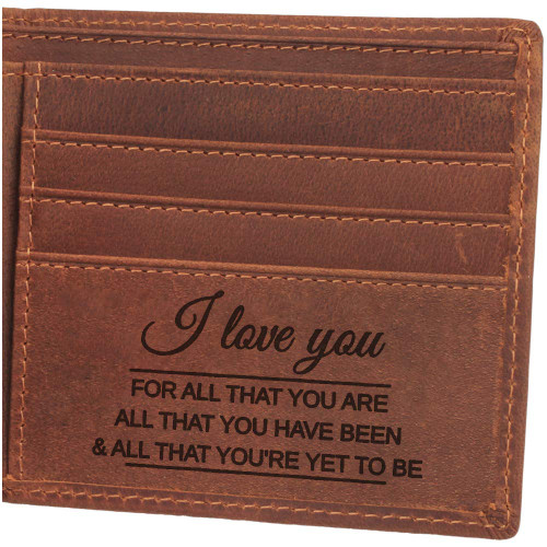 awofer Engraved Wallet, Personalized Wallet, Husband Wallet, Husband Presents from Wife, 3th Anniversary Presents for Men