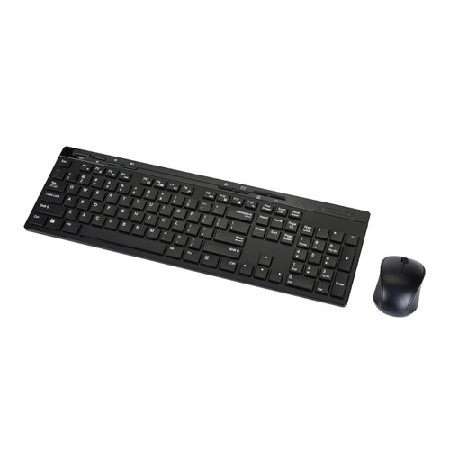 Amazon Basics Full-Sized Wireless Keyboard & Mouse Combo, 2.4 GHz USB Receiver, QWERTY Layout, Black