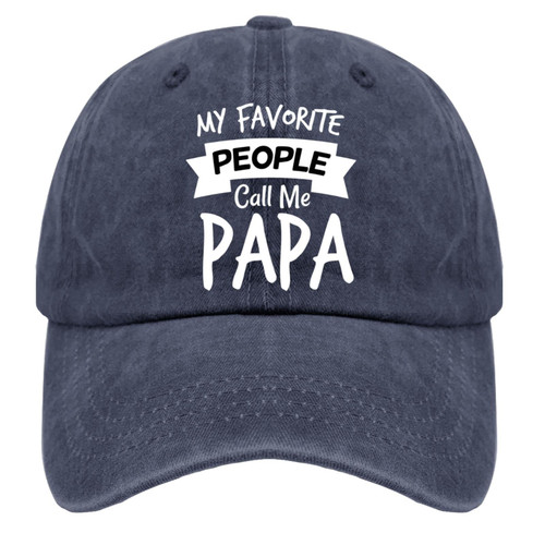 My Favorite People Call me papa hat Mens Cute caps Men Snapback Trucker hat Cotton for Walking Navy Blue