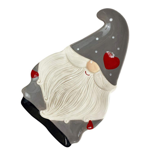Kisangel Breakfast Serving Tray Christmas Party Plate Santa Christmas Themed Winter Holiday Ceramic Accent Plate Ceramic Dish Tableware Christmas Gnome Plate Christmas Tray Plastic