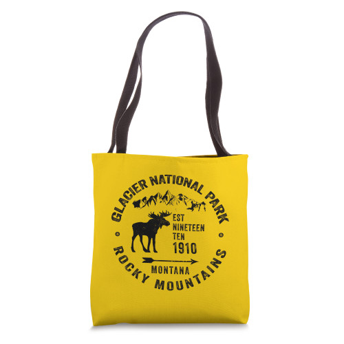 Glacier National Park Montana Distressed Moose Souvenir Tote Bag