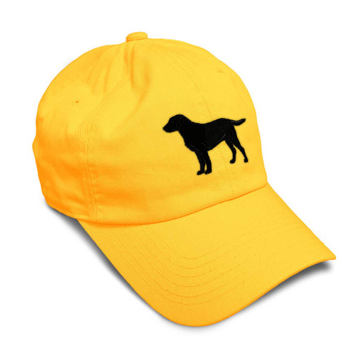 Speedy Pros Soft Baseball Cap Black Labrador Retriever Lab Embroidery Dogs Gun Dog Twill Cotton Breed Dad Hats for Men & Women Golden Yellow Design Only