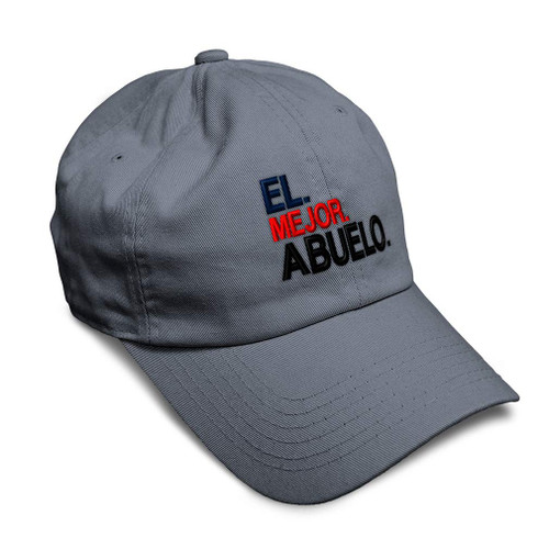 Soft Baseball Cap El. Mejor. Abuelo. Red Embroidery Grandpa Grandfather Grandfather Twill Cotton Granddad Dad Hats for Men & Women Dark Grey Design Only
