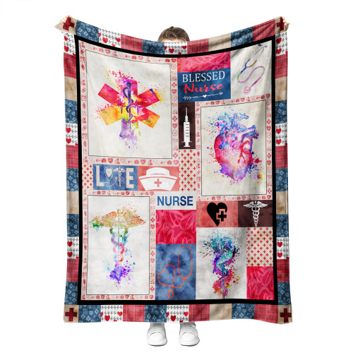 Nurse Gifts for Women Nurse Blanket for Women LPN RN Gifts for Nurses Women Nurse Appreciation Gifts Nursing Nurse Graduation Gift Nurse Week Gifts Nurse Retirement Gifts for Women 50'' x 60'' (HS3)