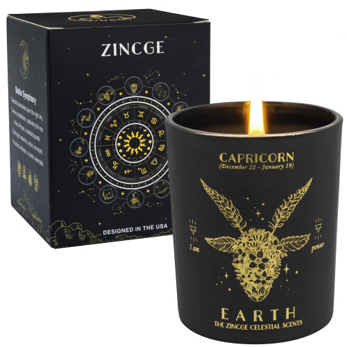 Capricorn Candle for Women, ZINCGE Zodiac Sign Capricorn Gifts for Men Candle Astrology Gifts, December Birthday Gifts, Scented Candles for Men Christmas Gifts, Soy Candles for Home Scented