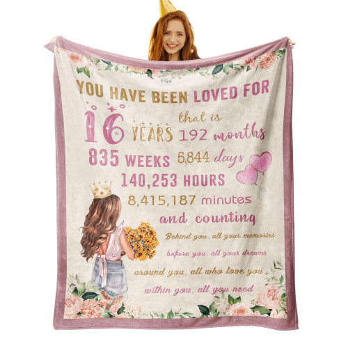 Sweet 16 Gifts for Girls - Gifts for 16 Year Old Girl - 16th Birthday Gifts for Girls - 16 year old girl gifts - 16th Birthday Gifts Ideas for Daughter Bestie Sister - Sweet 16 Birthday Throw Blanket Sweet 16 Gifts for Girls - Gifts for 16 Year Old Girl - 16th Birthday Gifts for Girls - 16 year old girl gifts - 16th Birthday Gifts Ideas for Daughter Bestie Sister - Sweet 16 Birthday Throw Blanket