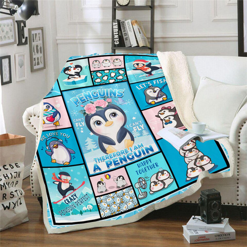 Penguin Blanket, Penguin Gifts, Penguin Gifts for Women Men Kids, Cute Penguin Lover Gifts, Super Soft Warm Cozy Plush Cute Penguin Throw Blanket for Home Couch Sofa Bed 50"x 60"
