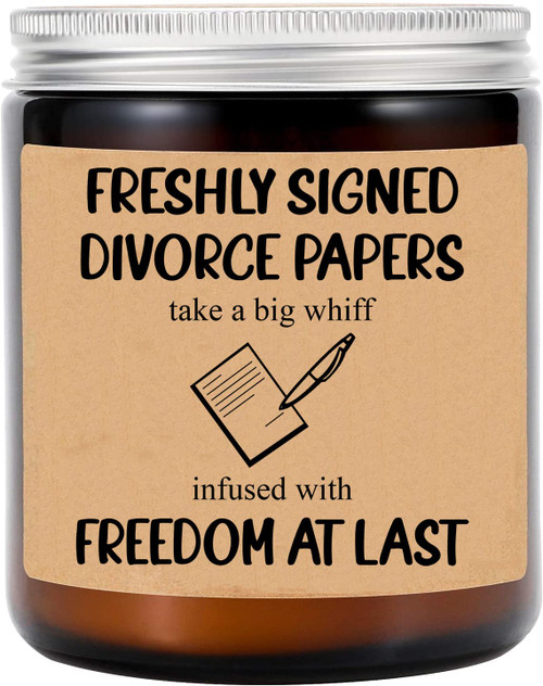 Freshly Signed Divorce Papers Divorce Candle - Divorce Party Divorce Gift - Divorce Gifts Funny Candle - Funny Candles Best Friend Gift