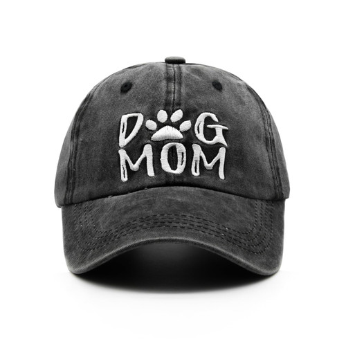 Waldeal Embroidered Dog Mom Hat for Women Adjustable Washed Distressed Baseball Cap Funny Black Waldeal Embroidered Dog Mom Hat for Women Adjustable Washed Distressed Baseball Cap Funny Black