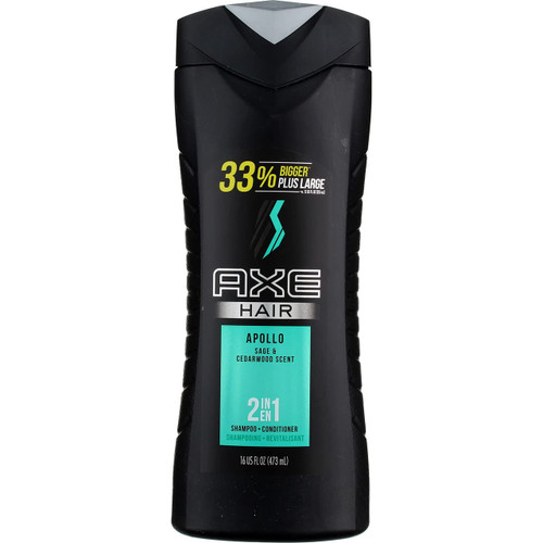 AXE Hair 2-in-1 Shampoo & Conditioner, Apollo, 16 fl oz (3 pack) (Bundle)
