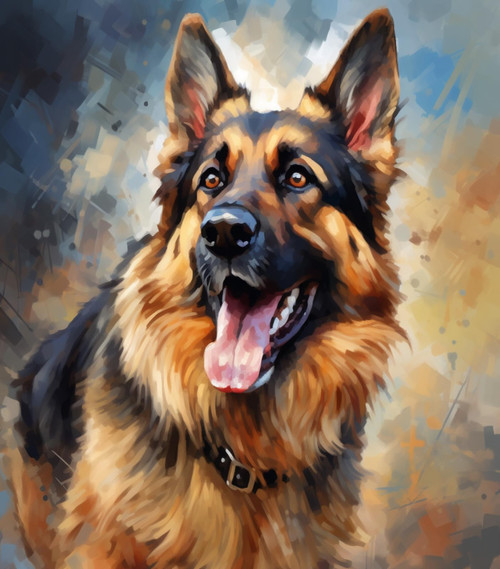 PIPISKY Pet Dog Themed Oil Painting,Black Yellow German Shepherd Dog,Paint by Numbers on Canvas,Painting Kits Includes Paintbrush and Pigments,40x50cm,Without Frame