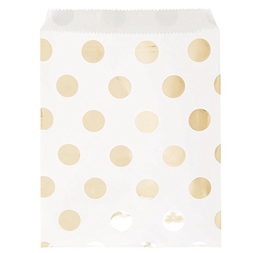 Foil Gold Polka Dot Glassine Treat Bags, 8ct