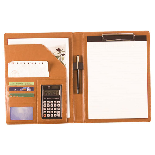 LALAFINA 1pc Leather Folder Leather Portfolio Notepad Notebook Business Planner Office File Folder Clipboard Portfolio Folder Laptop Briefcase Document Folder A4 Major Backing Clip