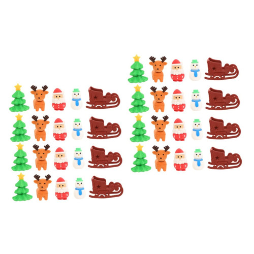 Operitacx 40 Pcs Christmas Eraser Christmas Stationery for Kids Christmas Favors for Kids Holiday Erasers Deer Erasers Snowman Eraser Christmas Pencil Eraser Christmas Tree Mini Child