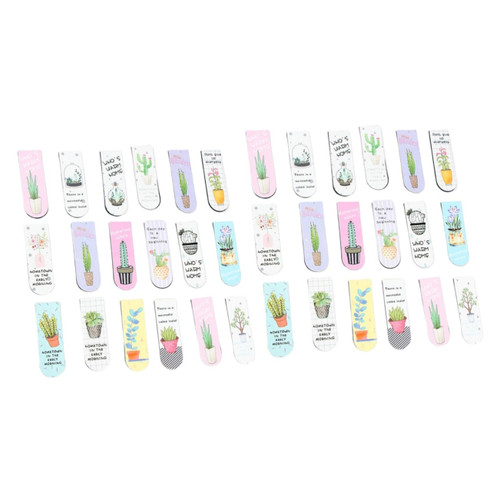 NUOBESTY 60 PCS Magnetic Page Clip Magnet Book Clip Magnetic Page Marker Magnet Page Clip Magnetic Bookmarks Magnet Bookmark Magnetic Book Marker Cartoon Bookmark Emoticons Mini
