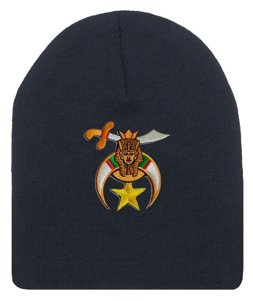 Shriner's Masonic Winter Hat - Black Beanie Cap Standard Shriners Symbol Freemasons Hat Shriner's Masonic Winter Hat - Black Beanie Cap Standard Shriners Symbol Freemasons Hat