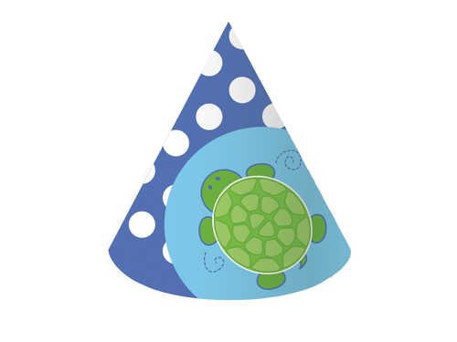 Creative Converting Mr. Turtle Birthday Party Hats, 8-Count