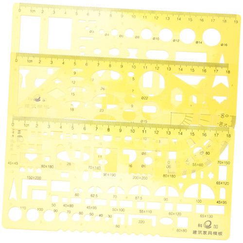 LALAFINA 1 Set Measuring Tool Ruler Circle Ruler Circle Template Geometric Drawing Template Measuring Ruler Architecture Supplies Drafting Ruler Tape Measure Oval Student Plastic
