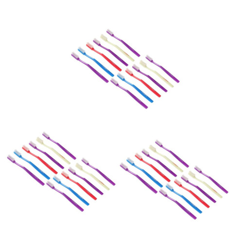 Healeved 36 pcs Full Head Toothbrush Manual Toothbrush Hard Bristles Tooth Brush Ultra Tongue Toothbrush Extra Hard Toothbrush Travel Toothbrush Denture Pregnant Woman Care Brush Disposable