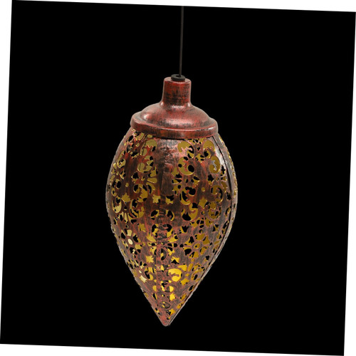Angoily Solar Chandelier Teardrop Solar Lantern Solar Hanging Lantern Outdoor Hanging Lantern Vintage Hanging Lantern Projector Solar Hanging Light Ambient Light Hollow Out Iron