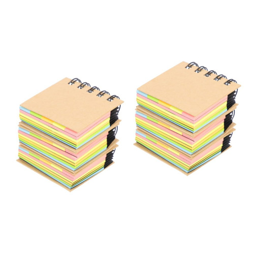 KALLORY 6 Pcs Spiral Notebook Page Marker Paper Notes Stickers Flags Memo Notepads Clear Memo Pad Coil Notepad Flag Tabs Memo Stickers Double Offset Paper Household Office Ring