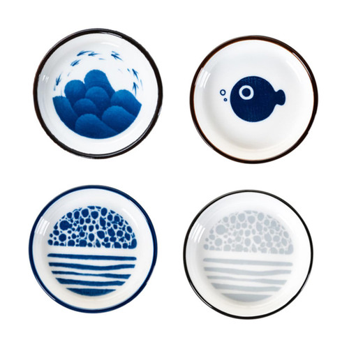 MARMERDO 4pcs Ceramic Sauce Dish Bbq Sauce Dish Sushi Side Dishes Ice Cream Bowl Sauce Cups Soy Dipping Dish Planter Saucers Sushi Dish Japanese Sauce Bowls Seasoning Ceramics Soy Sauce