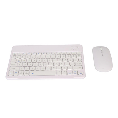 Zyyini Wireless Keyboard and Mouse Combo, 2.4G and Bluetooth Cordless Wireless Keyboard Mouse Combo, 10 Inch Keyboard, for PC, Laptop, Tablet (White)