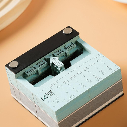 Time Piece Calendar,3D Memo Pad, Creative 3D 2024 Calendar,Science Fiction DIY Notes Notepad, 3D Notepad Paper Sculpture Gift,Paper Carving Art Craft Desktop Decoration for Home Office School