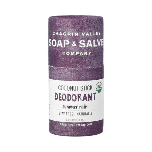 Organic Natural Deodorant Stick, Chagrin Valley Soap & Salve (Summer Rain) Organic Natural Deodorant Stick, Chagrin Valley Soap & Salve (Summer Rain)