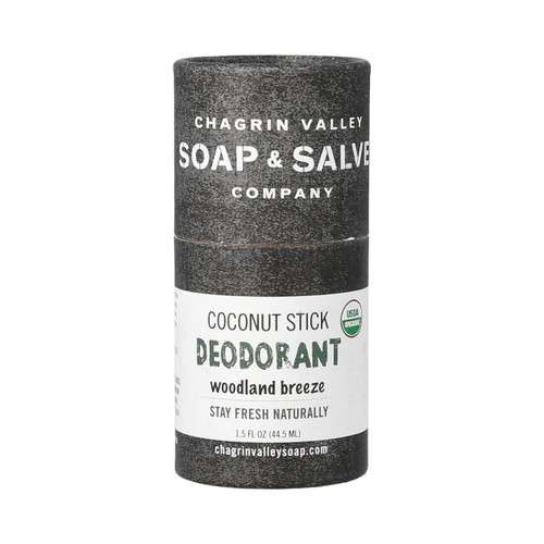 Organic Natural Deodorant Stick, Woodland Breeze Scent, Chagrin Valley Soap & Salve Organic Natural Deodorant Stick, Woodland Breeze Scent, Chagrin Valley Soap & Salve