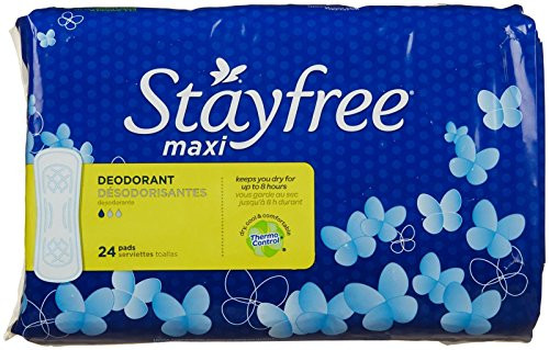 Stayfree Maxi Pads, Deodorant, 24 ct
