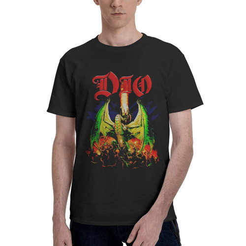 Ronnie James Dio T Shirt Man's Summer Tee Casual Fashion Short Sleeve T-Shirts X-Large Black