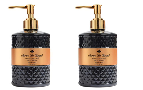 Savon De Royal Black Pearl Liquid Hand Soap - Sweet Orange Scent, 16.9 fl oz (2 pack)