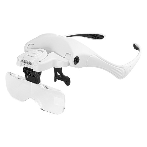 Magnifying Glasses, Led for Head Magnifier Hands Headband Magnifying Glasses with 4 Led Professional Jeweler'S Loupe Repair Close Work