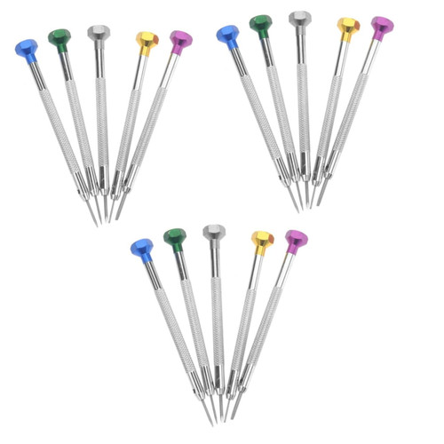 Housoutil 15 Pcs Electronics Screwdriver Mini Precision Screwdriver Flat Head Screwdriver Watch Repair Screwdriver