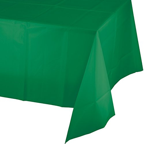 Creative Converting 913261 Plastic Table Cover Tablecover 54" x 108" Emerald Green