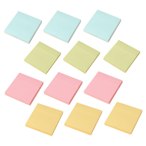 COOPHYA 12 Colored Sticky Notes Note Pad Notepad Office Note Stickers Self-Adhesive Memo Stickers Office Memo Stickers Multi-Function Note Stickers School Memo Pads Simple Scrapbook Paper