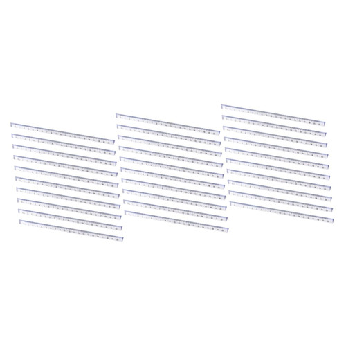 TEHAUX 30 Pcs Transparent Triangular Ruler Straight Ruler Geometry Ruler Graphing Ruler Engineering Ruler Measuring Ruler Pocket Engineer Scale Plastic Multifunction Suite Student