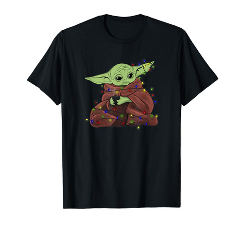 Star Wars: The Mandalorian Grogu Christmas Lights Child T-Shirt