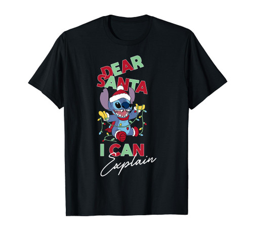 Disney Lilo & Stitch Christmas Dear Santa I Can Explain T-Shirt