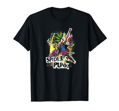 Marvel Spider-Man Across The Spider-Verse Part 1 Punk Poster T-Shirt Marvel Spider-Man Across The Spider-Verse Part 1 Punk Poster T-Shirt
