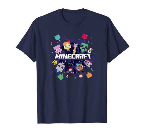 Minecraft Chibi Mobs Party Celebration Logo T-Shirt