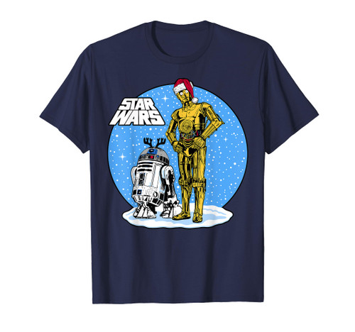 Star Wars Christmas C-3PO & R2-D2 Snow Globe T-Shirt
