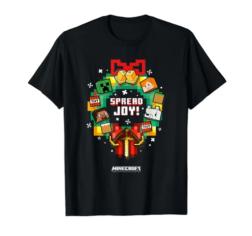 Minecraft Christmas Spread Joy! Xmas Crown Group Shot T-Shirt