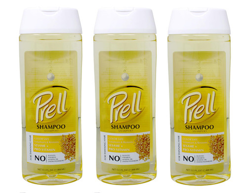 Prell Sesame + Pro-Vitamin Shampoo for Thinning Hair, Color Safe, Volumizes & Restores 13.5 fl. oz., 3 Pack