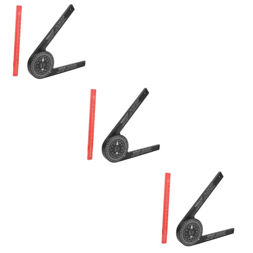 DOITOOL 3 Pcs Protractor Construction Corner Angle Gauge Digital Angle Finder Angle Measuring Transfer Ruler Molding Miter Coping Carpenter Tools Angle Ruler with Pen Square Abs Precision