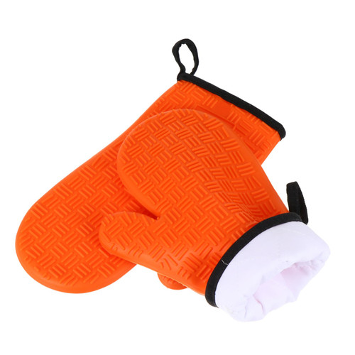 CIMAXIC 2pcs Oven Mitts Baking Gloves for Oven Grilling Mitts Silicone Kitchen Mittens Cotton Oven Gloves