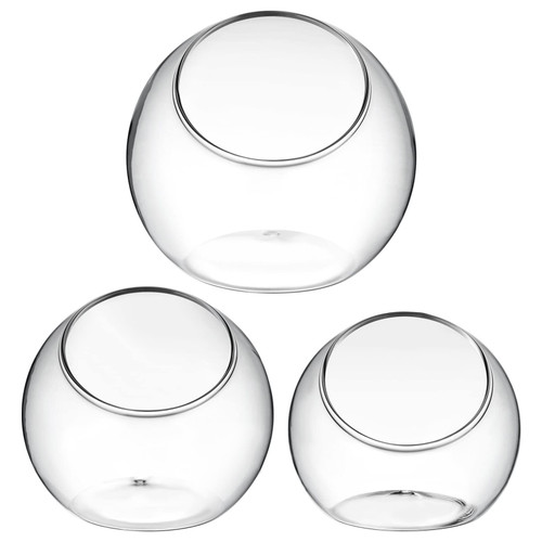 YARNOW Set of 3 Air Plants Terrariums Glass Globe Air Plant Terrarium Small Air Plant Terrarium (3 Inch, 4 Inch, 5 Inch, Plants Not Included)