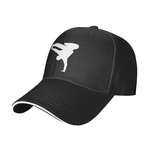 Break Dance Sandwich Cap Unisex Leisure Adjustable Sandwich Baseball Hat Black